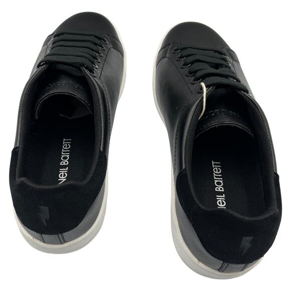 Neil Barrett Leather Low Top Sneakers Black Size EU 38 US 8 - Picture 6 of 15